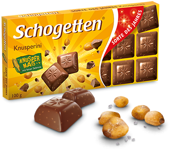 Шоколад Schogetten Roasted corn Молочный шоколад с жареной кукурузой 100г