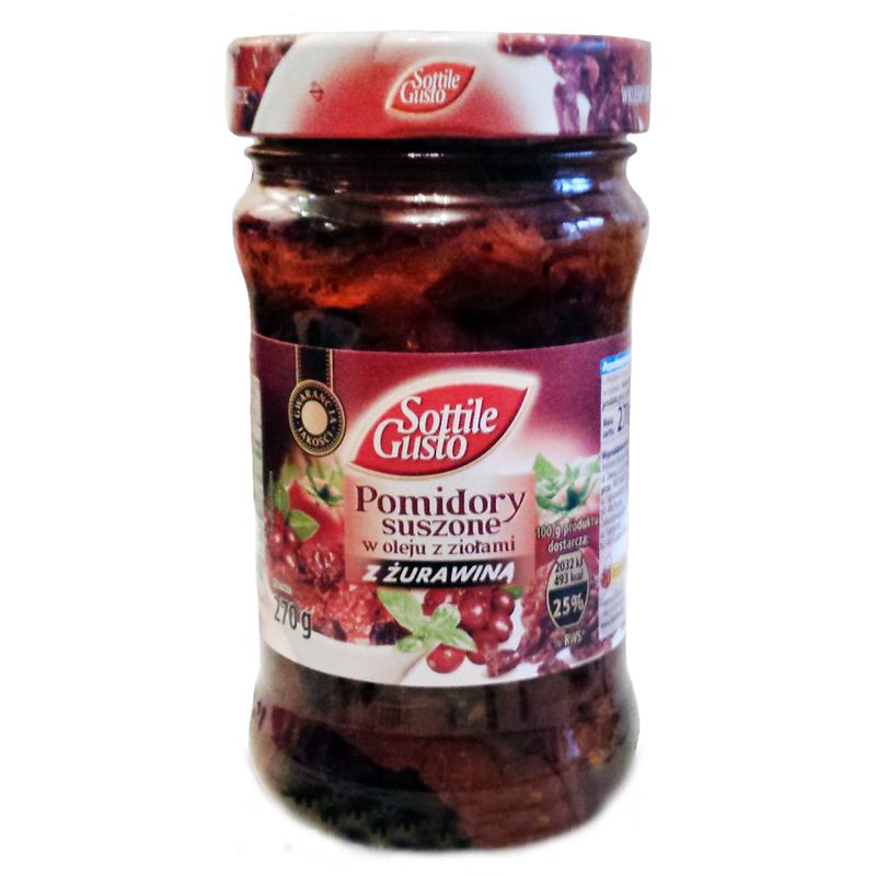 Вяленые помидоры с клюквой Pomidore suszone, Sottile Gusto 270г