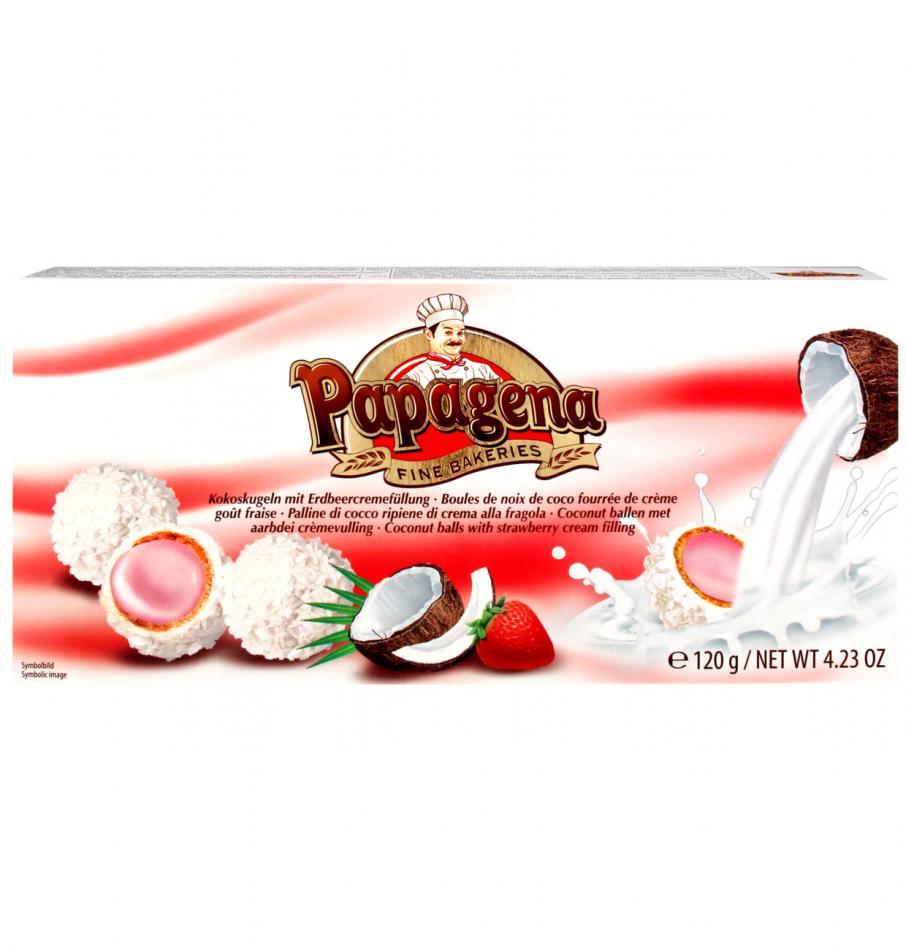 Вафельные конфеты с клубничной начинкой Papagena 120г, Австрия